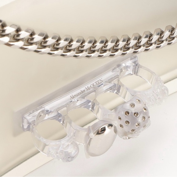❌❌SOLD❌❌Alexander McQueen Minaudière Crystal Jeweled Skull Knuckle Crossbody Bag - Picture 3 of 8